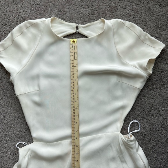 Sarah Seven Kir Wedding Dress Short Sleeve Open Back Train Size 16 Tailored - Picture 11 of 16